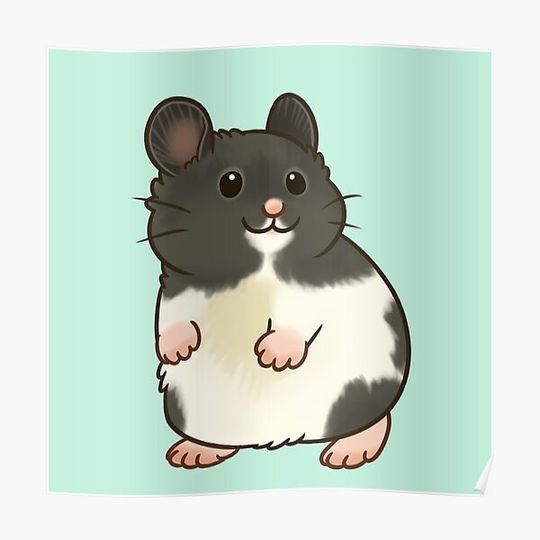 Discover Black banded hamster 1 Premium Matte Vertical Poster