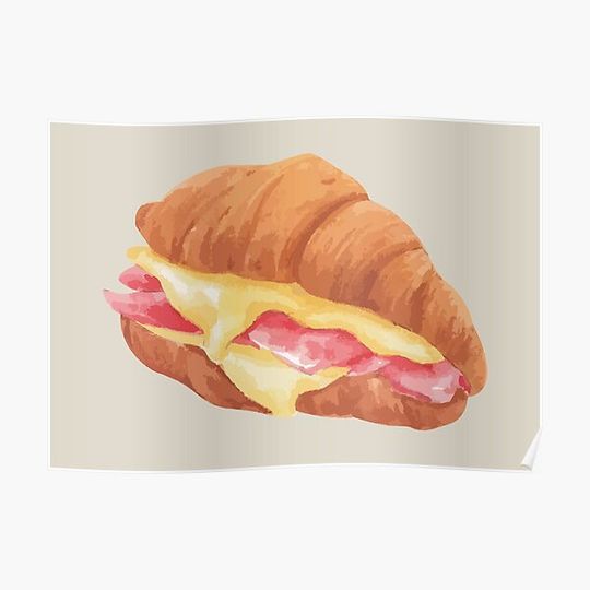 Discover Ham and Cheese Croissant Premium Matte Vertical Poster