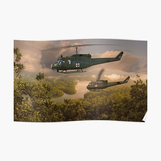 Discover Huey Helicopters Premium Matte Vertical Poster