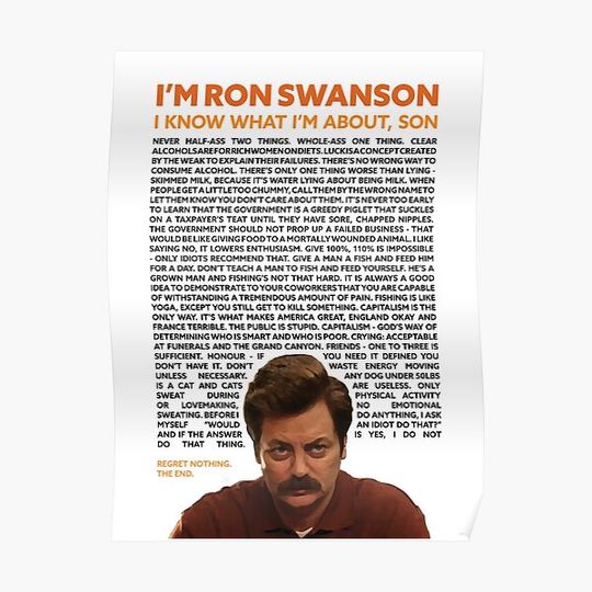Discover Ron Swanson Quotes Design Premium Matte Vertical Poster