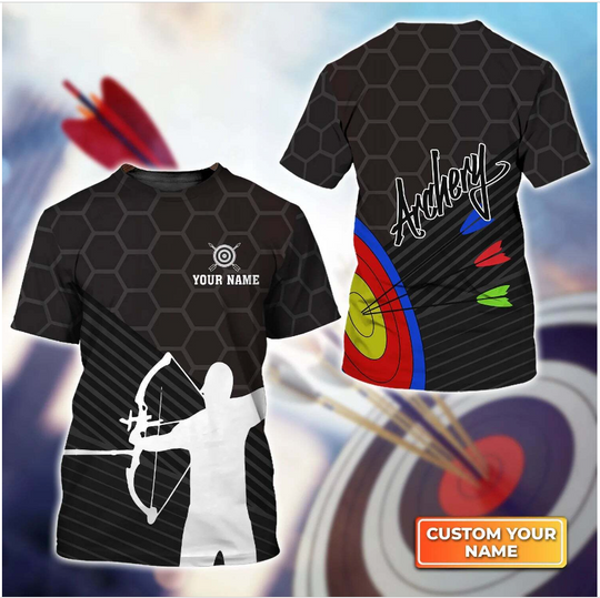 Discover Archery Target & Archery Man Personalized Name 3D Tshirt