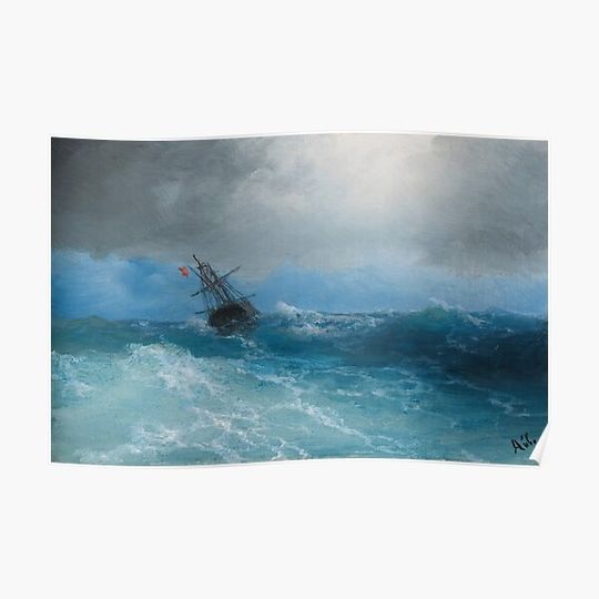 Discover Gathering Storm (1899) By Ivan Konstantinovich Aivazovsky. Premium Matte Vertical Poster