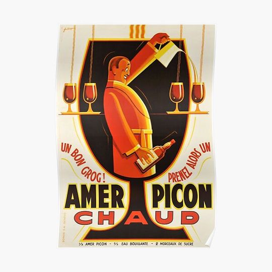 Discover Vintage pub - Amer Picon Chaud Premium Matte Vertical Poster