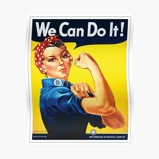 Discover Rosie the Riveter classic wartime image Premium Matte Vertical Poster