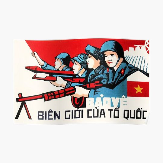 Discover Protect The Borders Of Our Country! Vietnam Military Propaganda Art Premium Matte Vertical Poster