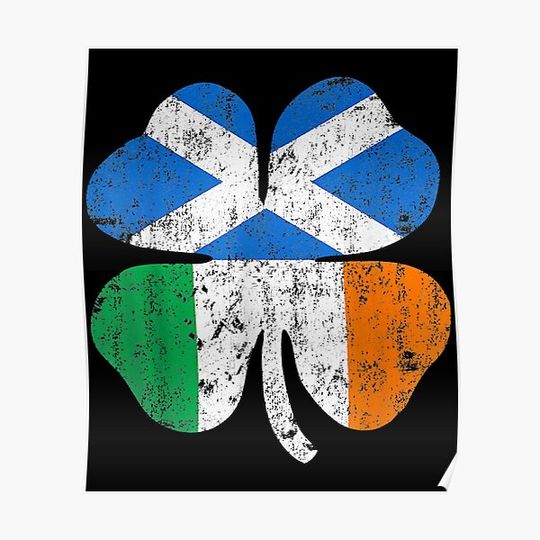 Discover Irish Scottish Flag Ireland Scotland St Patricks Day Premium Matte Vertical Poster