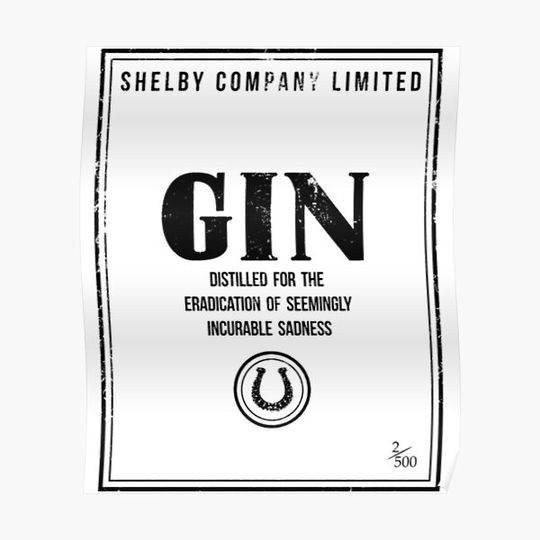 Discover Peaky Blinders T-ShirtShelby Company Limited Gin Label Peaky Blinders Premium Matte Vertical Poster