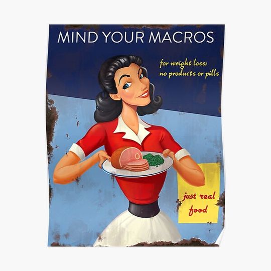 Discover Vintage Mind Your Macros Advertisement Premium Matte Vertical Poster