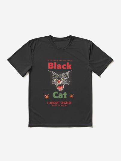 Discover Vintage Black Cat Flashlight Crackers | Active T-Shirt 