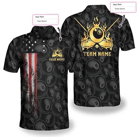Discover Personalized Billiards Pool Team Club Men Polo Shirt