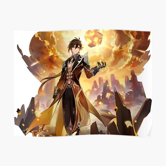 Discover New Star Zhongli Genshin Impact Premium Matte Vertical Poster