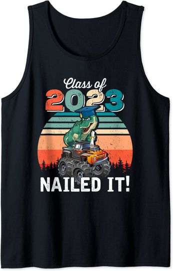 Discover Class of 2023 Dinosaur Monster Truck Graduation Tank Top