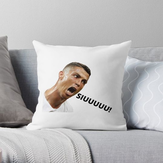 Discover cristiano ronaldo siuuu meme   Throw Pillow