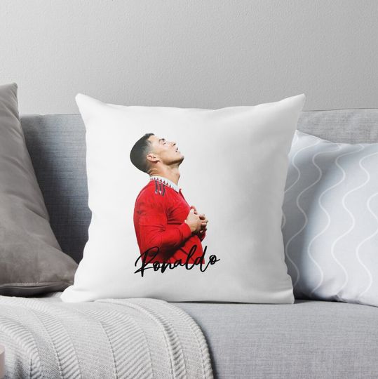Discover Cristiano Ronaldo new celebration Throw Pillow