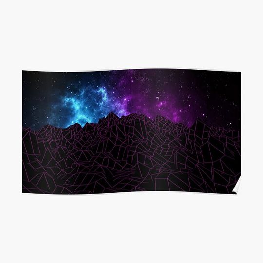 Discover Purple Grid Galaxy Premium Matte Vertical Poster