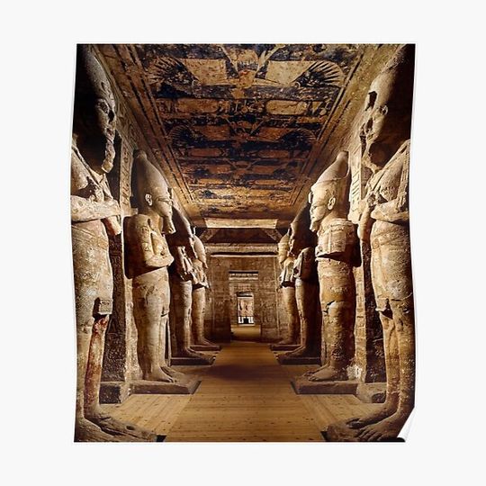 Discover Ancient Egyptians temples, Abydos temple, Seti I temple Premium Matte Vertical Poster