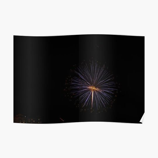 Discover Skyrocket / blue & gold. Premium Matte Vertical Poster