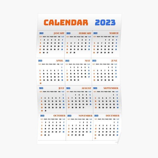 Discover 2023 Calendar Premium Matte Vertical Poster
