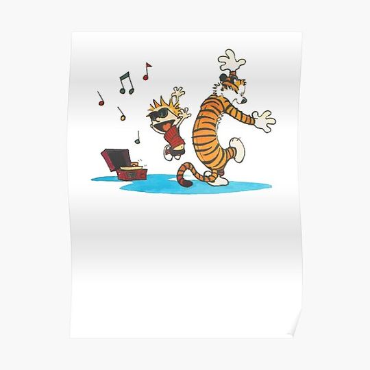 Discover calvin hobbes music dance Premium Matte Vertical Poster