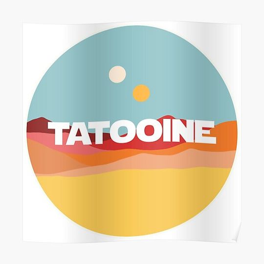 Discover Tatooine desert with two suns Premium Matte Vertical Poster