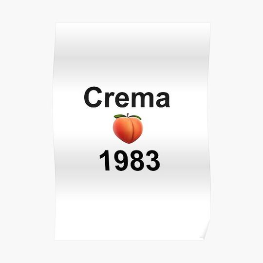 Discover Crema 1983 - Peach - Black CMBYN Premium Matte Vertical Poster