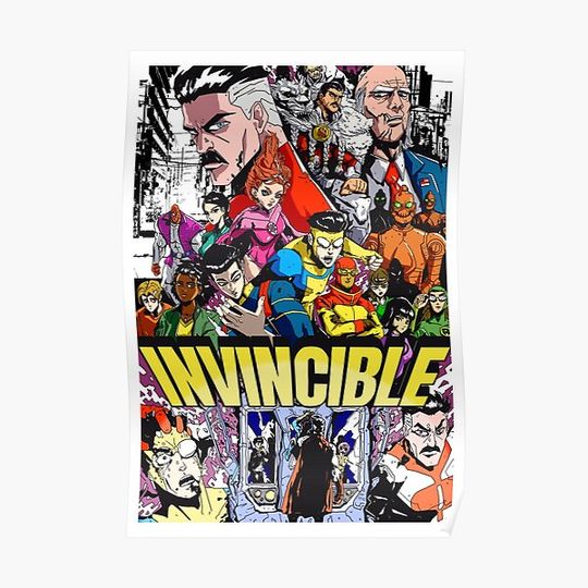 Discover Invincible Manga Style Premium Matte Vertical Poster