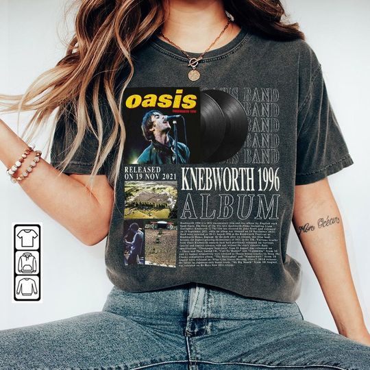 Discover Oasis Band Music Shirt K1, Knebworth 1996 Album