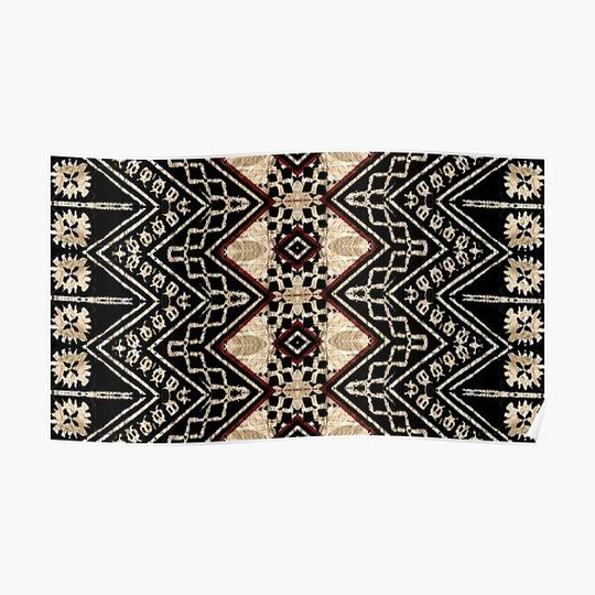 Discover Fijian Tapa Cloth 38 by Hypersphere Premium Matte Vertical Poster
