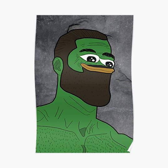 Discover Rare Gigachad Pepe Premium Matte Vertical Poster