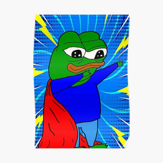 Discover Pepe Superhero Cape Apu Premium Matte Vertical Poster
