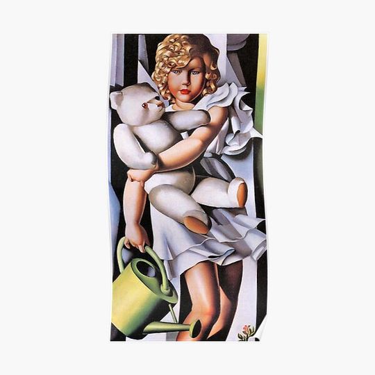 Discover Girl with Teddy Bear, Tamara de Lempicka - Portrait of Miss Poum Rachou Premium Matte Vertical Poster