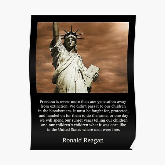 Discover Ronald Reagan Freedom Quote Premium Matte Vertical Poster