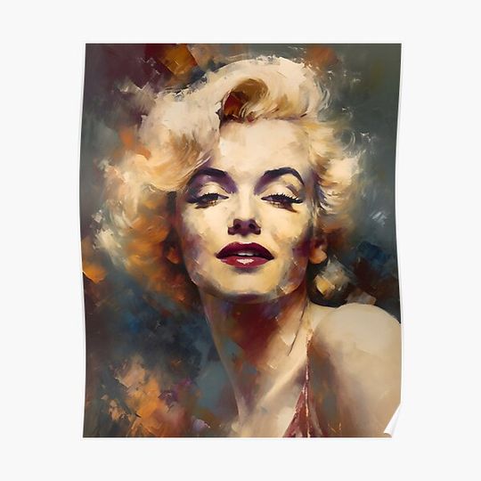 Discover Marilyn Monroe artwork in oil painting style Premium Matte Vertical Poster