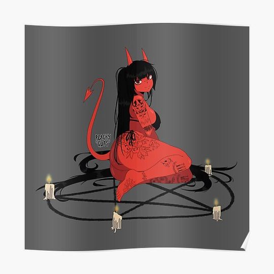 Discover Tattooed devil lady Premium Matte Vertical Poster