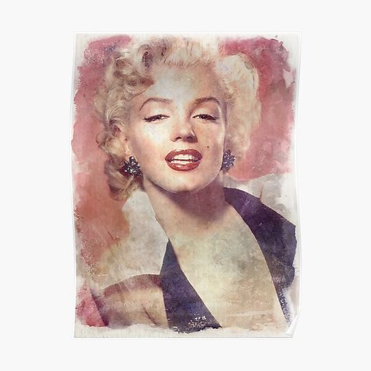 Discover Marilyn Monroe - Watercolor Vintage - D2 Premium Matte Vertical Poster