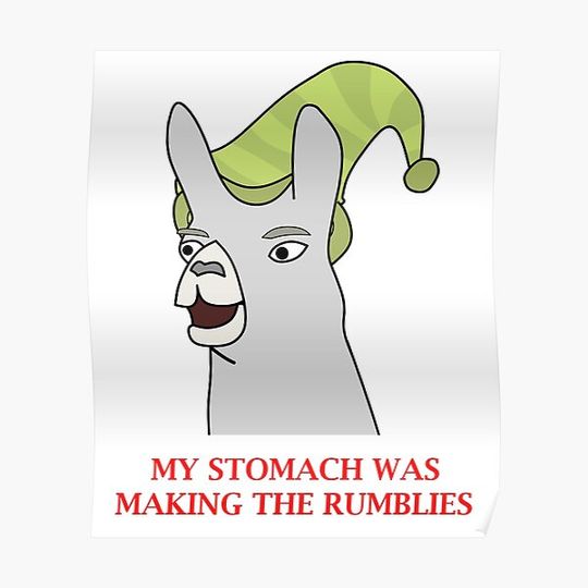 Discover Llamas with Hats - "My stomach was making the rumblies" Premium Matte Vertical Poster