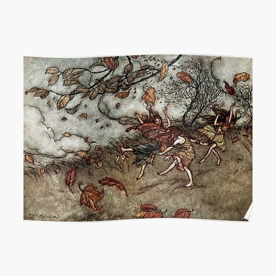 Discover “Autumn Fairies” by Arthur Rackham Premium Matte Vertical Poster