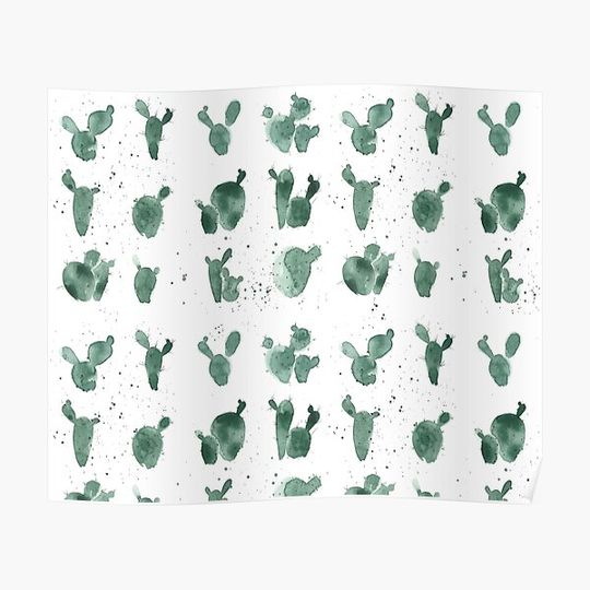 Discover Cactus pattern - Cactus pattern Premium Matte Vertical Poster