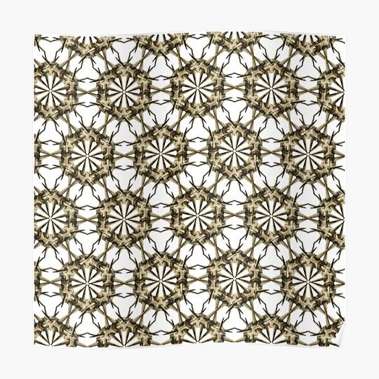 Discover Cactus Spine Pattern - Succulent Geometric Shapes - Cactus Botanic Pattern - Sharp & Spiny Design Premium Matte Vertical Poster