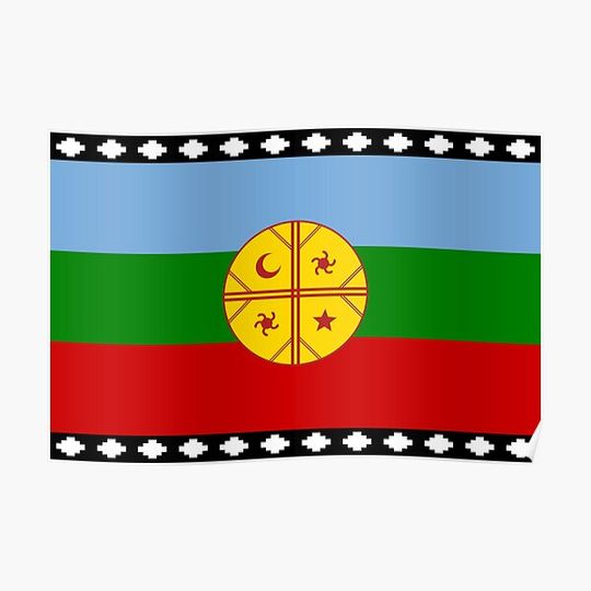 Discover Mapuche Flag (Chile) Premium Matte Vertical Poster