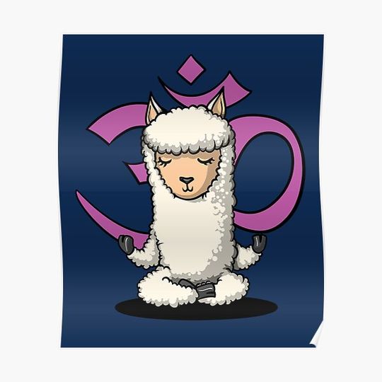 Discover Llama Meditation Premium Matte Vertical Poster