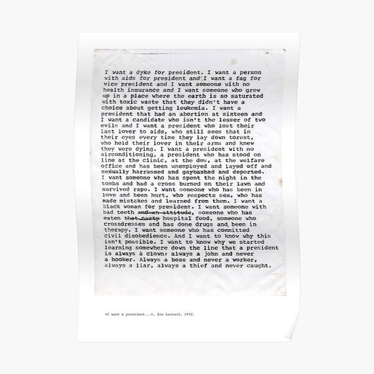 Discover I want a d*ke for president Premium Matte Vertical Poster