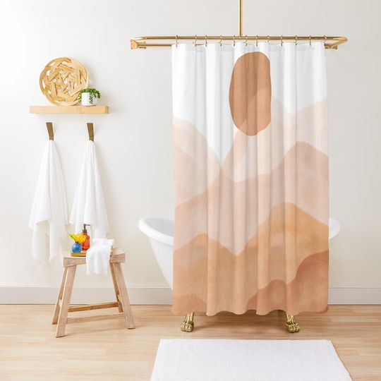 Discover Dreamy mountain sun landscape Shower Curtain