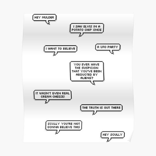 Discover The X-Files Quotes Set 2 Premium Matte Vertical Poster
