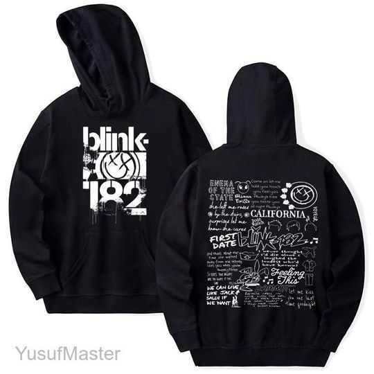 Discover Blink182 The World Tour 2023 Hoodie, Blink Smile 182 Shirt, B182 Lyric Album Song, B182 Sketch