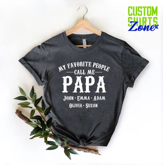 Discover Custom Papa Shirt,Personalized Grandpa Gift from Grandchild,