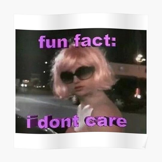 Discover Fun Fact: I Don't Care Premium Matte Vertical Poster