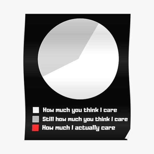 Discover Pie chart on how I don't care Premium Matte Vertical Poster
