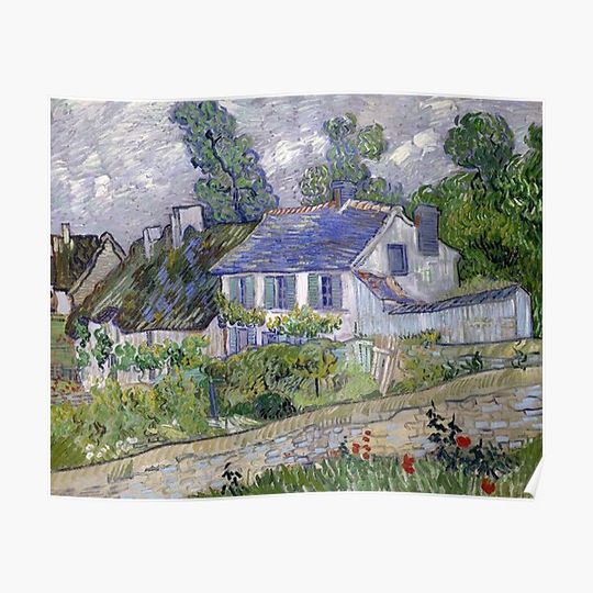Discover Vincent van Gogh's Houses at Auvers (1890) Premium Matte Vertical Poster