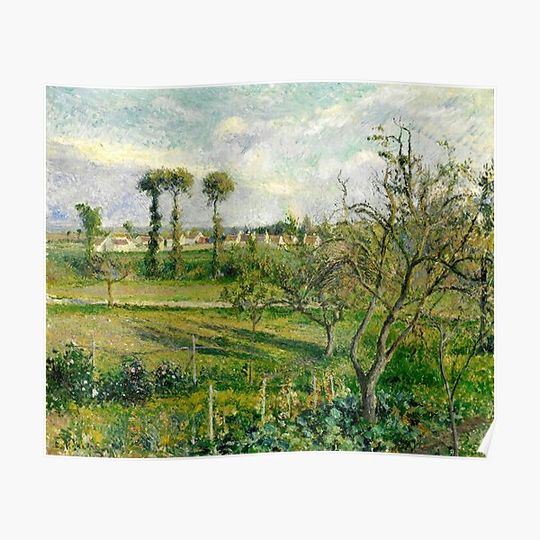 Discover Camille Pissarro "Sunset in Valhermeil, Auvers-sur-Oise" Premium Matte Vertical Poster